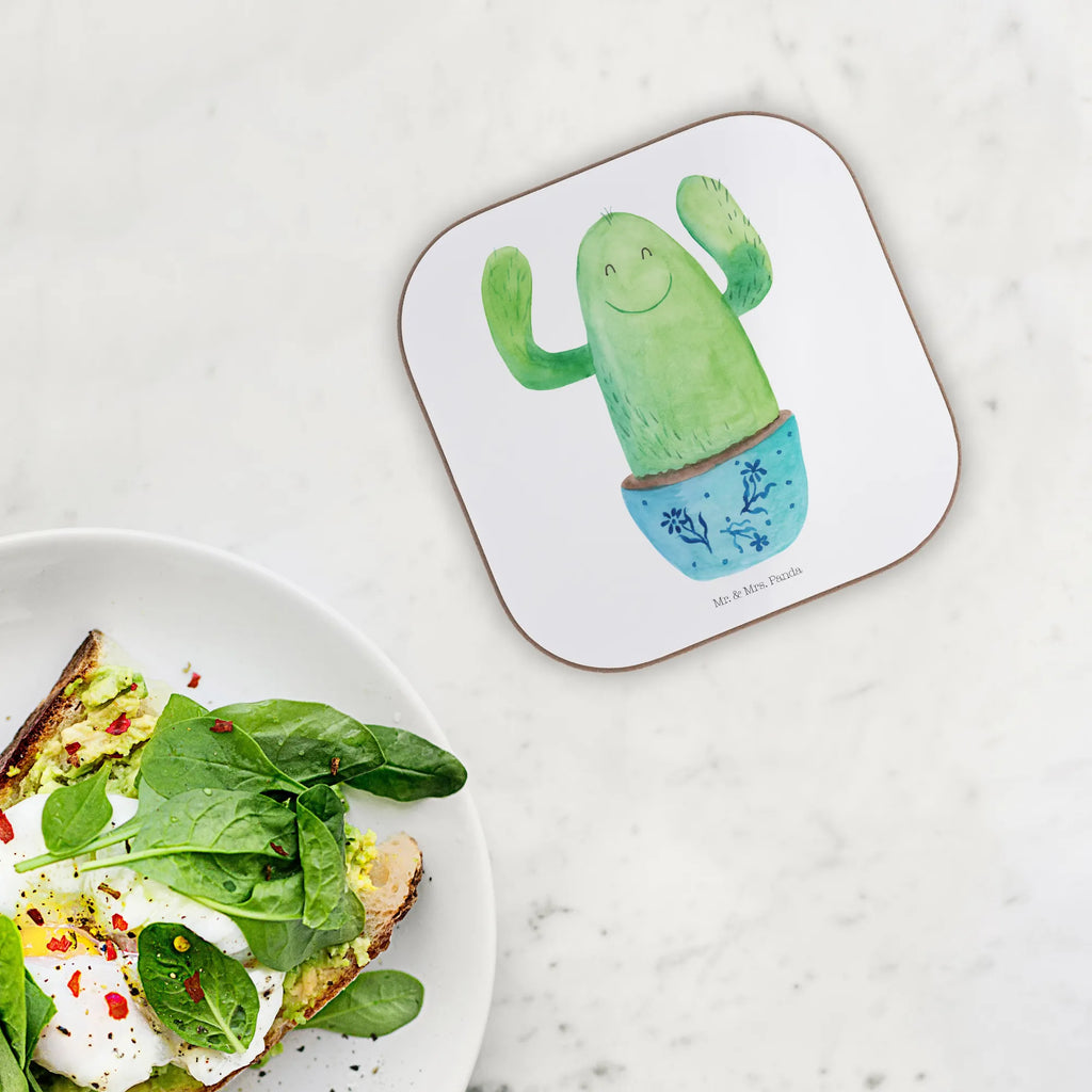 Square coaster cactus happy party, breakfast, gift, Coasters, glass coasters, gifts, presents, cactus, cactuses, plants, cactus plant, small green cactus, office life, friend, family, colleague, education, motivation, child protection, office, new start, funny, cacti, saying, mother