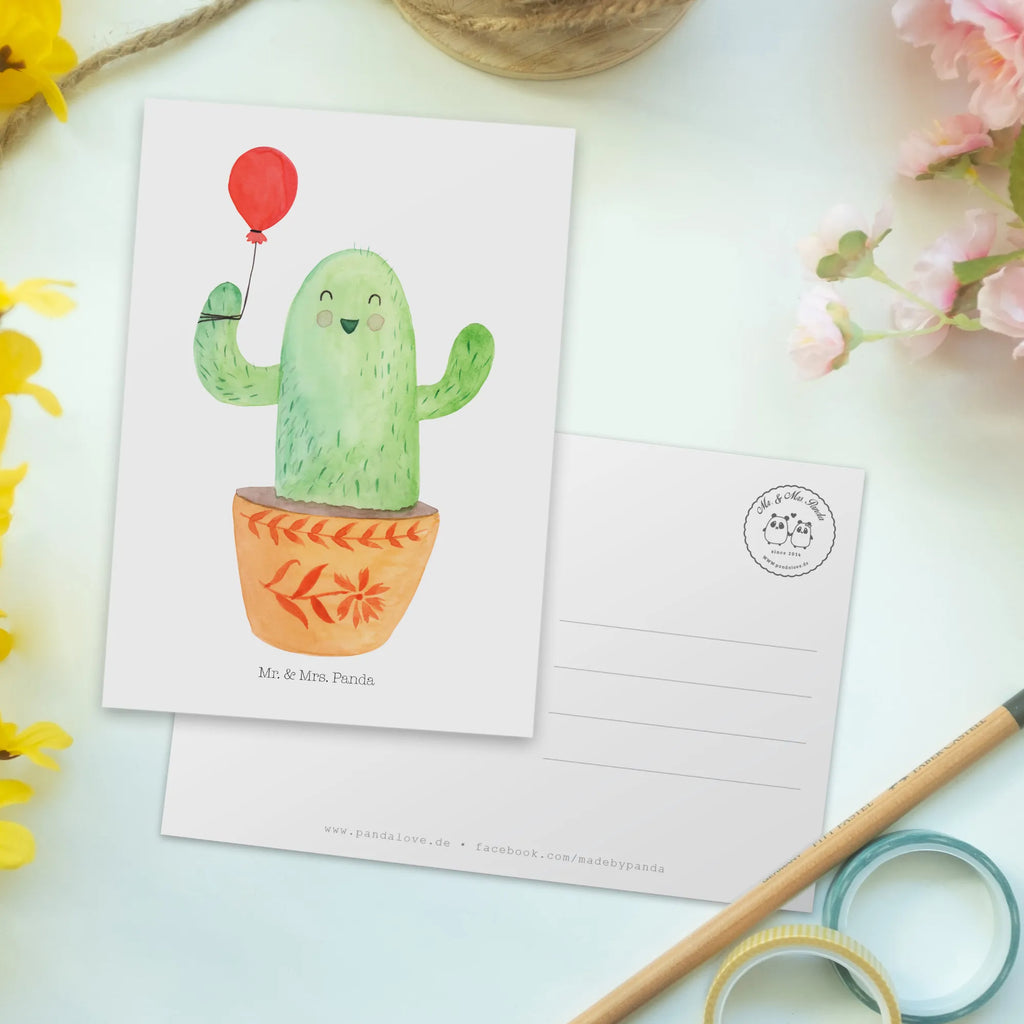 Postcard cactus balloon card, invitation, gift, paper, gift card, Postcard, letter, invitation card, postcards, cactus, cactuses, plants, cactus plant, small green cactus, girlfriend, stress, cacti, joy, boyfriend, exam, office, education, office life, new start, balloon