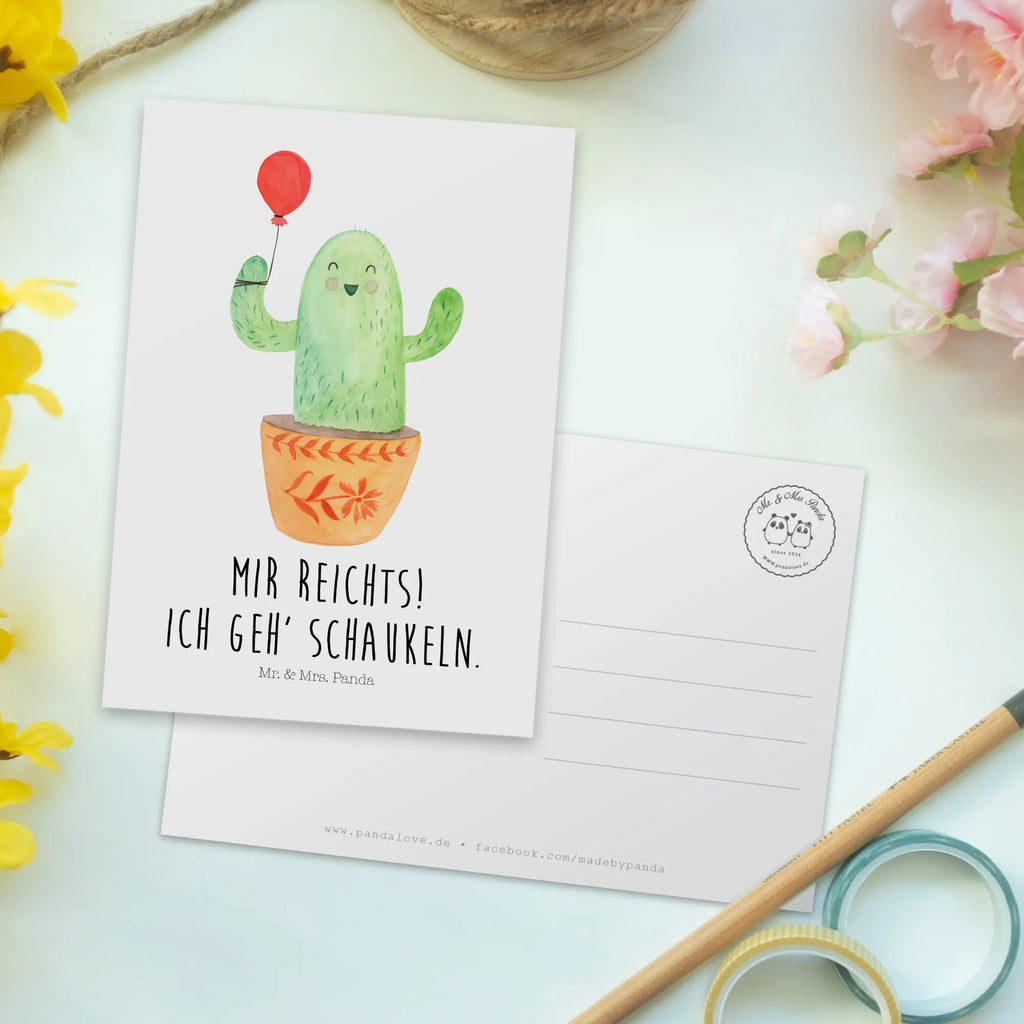 Postcard cactus balloon card, invitation, gift, paper, gift card, Postcard, letter, invitation card, postcards, cactus, cactuses, plants, cactus plant, small green cactus, girlfriend, stress, cacti, joy, boyfriend, exam, office, education, office life, new start, balloon