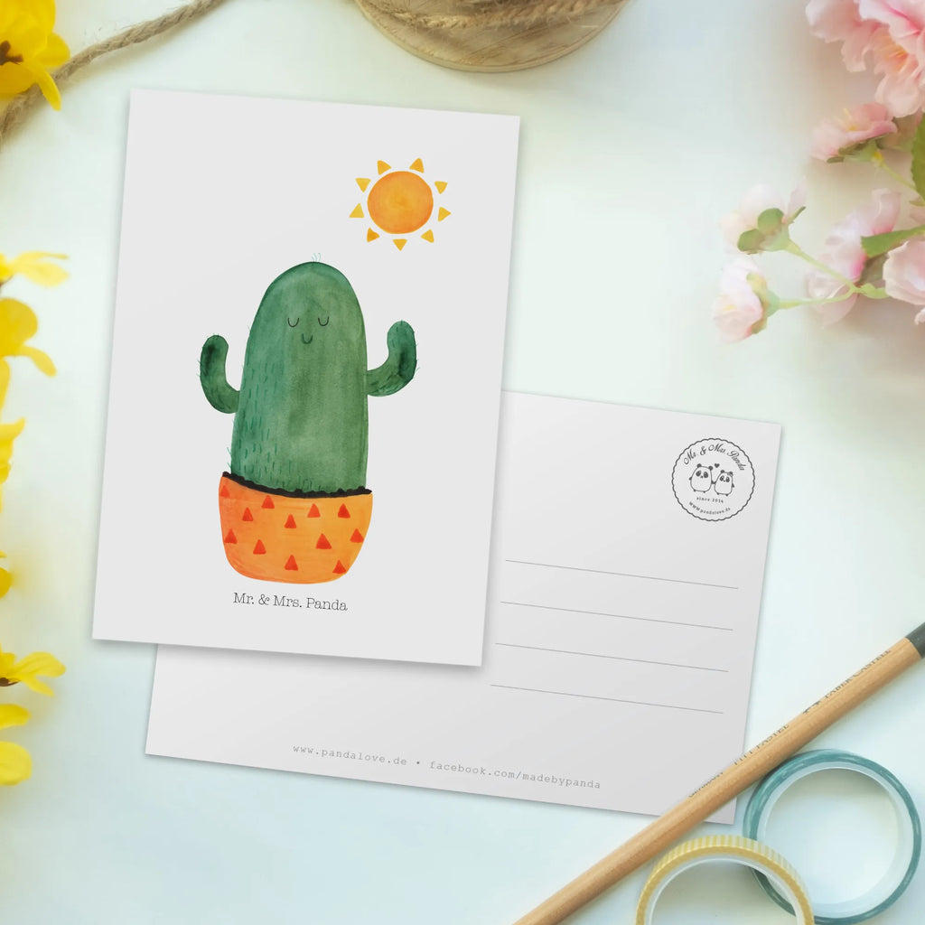 Postkarte Kaktus Sonne
