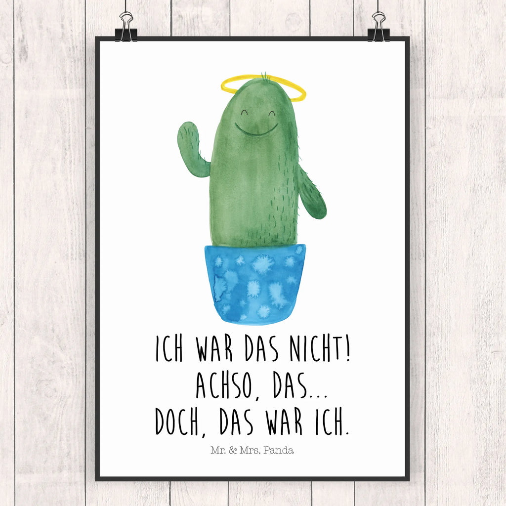 Poster Kaktus Heilig Designposter, wanddeko, grafikposter, Kunstdruck, kunstposter, kunstdruck poster, kunst für die wand, Bild, Wanddeko Bild, Plakat, Wandschmuck, Wanddekoration, Wandbild, drucke, Poster, wanddruck, Wandposter, wandkunst, Mr. & Mrs. Panda Poster, Bild für Wand, Deko Bild, Posterdruck, Kaktus, Kakteen, Bruder, Frech, Schwester, Freundin, Kind, Lustig, Eltern, Schwestern, Heiligenschein, Familie