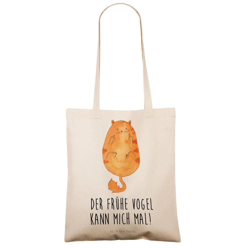 Tragetasche Katze Frühaufsteher Tragetasche, Jutebeutel, Beuteltasche, Tasche, Jutetasche, Schultertasche, Strandtasche, Stoffbeutel, Beutel, Umhängetasche, Einkaufstüte, Stofftasche, Badetasche, Shopper, Einkaufstasche, Laptoptasche, Katze, Katzenmotiv, Katzenfan, Katzendeko, Katzenfreund, Katzenliebhaber, Katzenprodukte, Katzenartikel, Katzenaccessoires, Katzensouvenirs, Katzenliebhaberprodukte, Katzenmotive, Kater, Der frühe Vogel kann mich mal, Kaffee, Katzen, Frühaufsteher, Morgenmuffel, Mietze