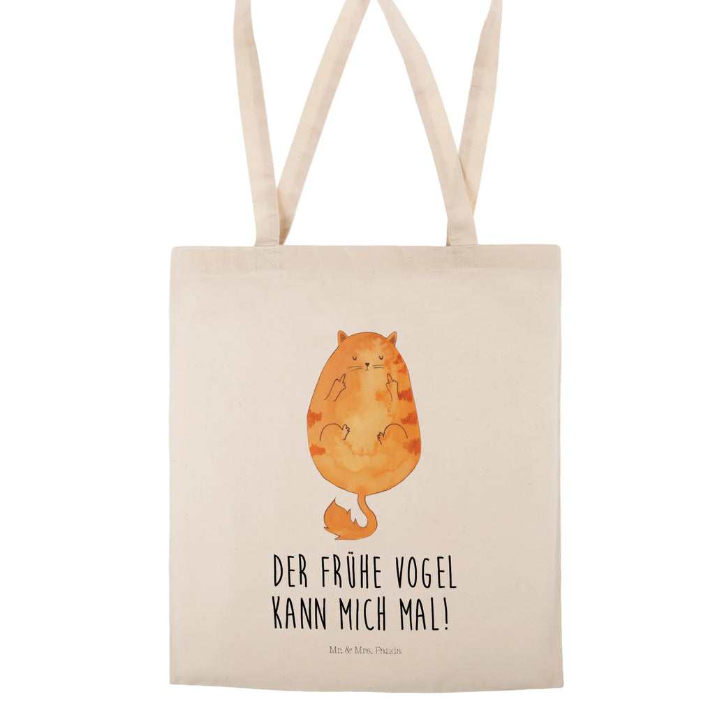 Tragetasche Katze Frühaufsteher Tragetasche, Jutebeutel, Beuteltasche, Tasche, Jutetasche, Schultertasche, Strandtasche, Stoffbeutel, Beutel, Umhängetasche, Einkaufstüte, Stofftasche, Badetasche, Shopper, Einkaufstasche, Laptoptasche, Katze, Katzenmotiv, Katzenfan, Katzendeko, Katzenfreund, Katzenliebhaber, Katzenprodukte, Katzenartikel, Katzenaccessoires, Katzensouvenirs, Katzenliebhaberprodukte, Katzenmotive, Kater, Der frühe Vogel kann mich mal, Kaffee, Katzen, Frühaufsteher, Morgenmuffel, Mietze