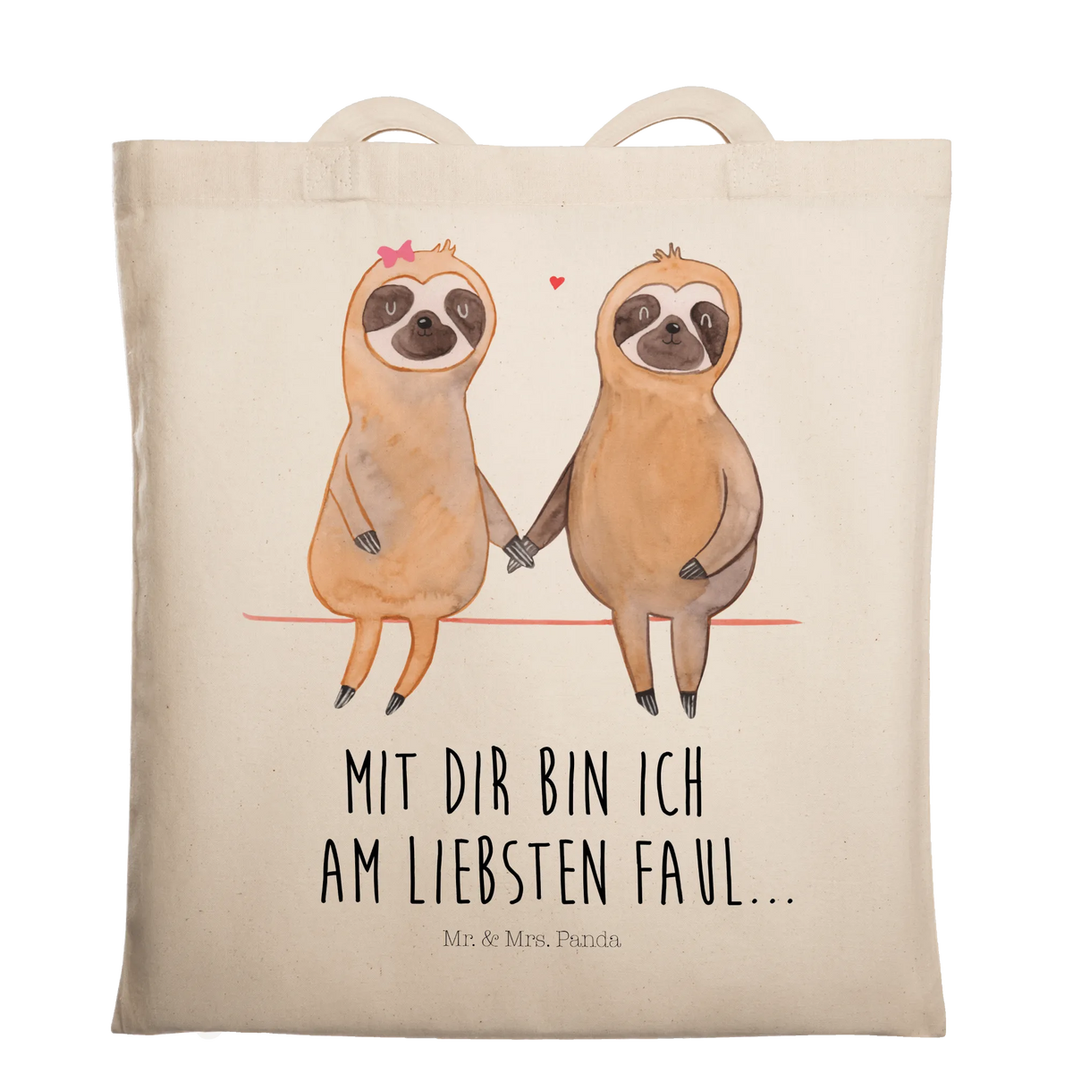 Tote bag sloth pair trend animal, in love, sloth love, sloth couple, engaged, lovers, lazy, relax, favourite animal, together