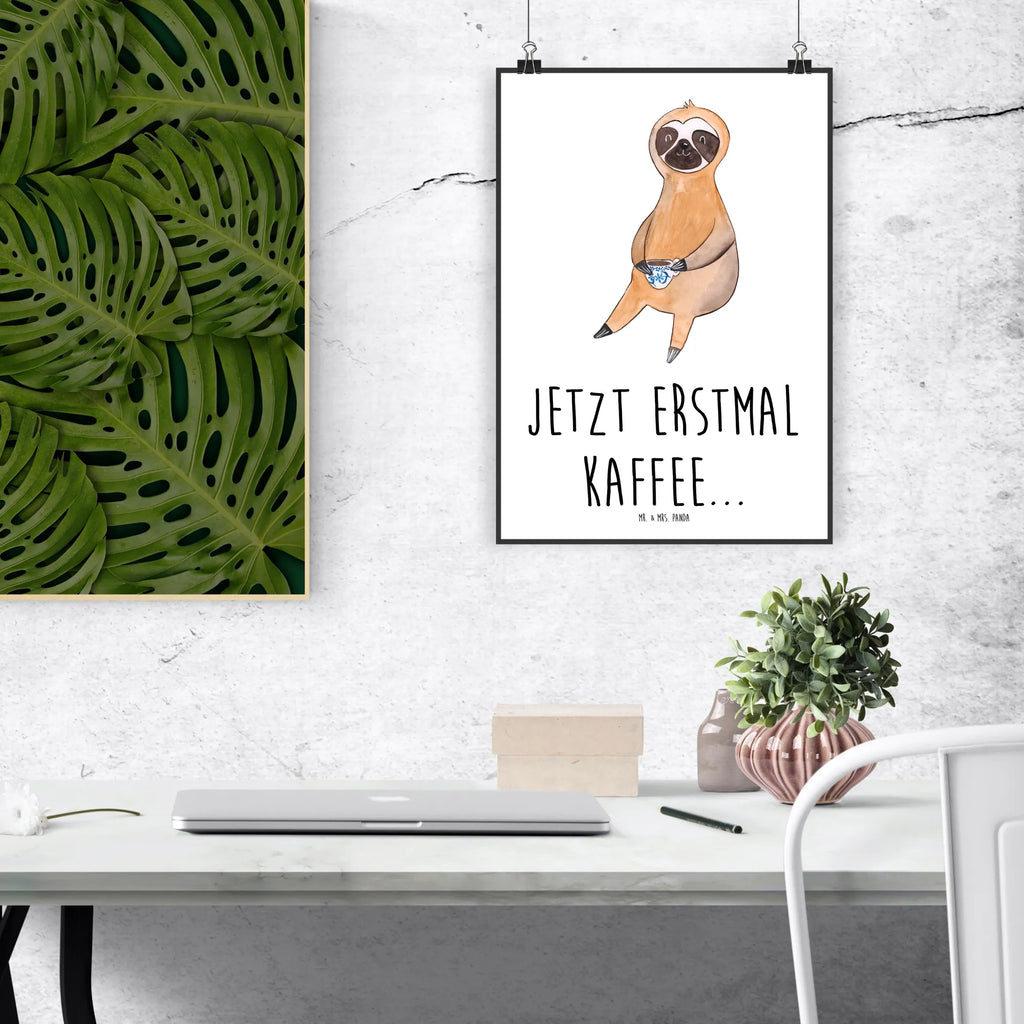 Poster sloth Coffee Plakat, Wandposter, kunst für die wand, kunstposter, wandkunst, wanddruck, Designposter, Kunstdruck, wanddeko, Bild für Wand, Wandbild, Wanddeko Bild, Mr. & Mrs. Panda Poster, Deko Bild, Wanddekoration, Posterdruck, Wandschmuck, grafikposter, kunstdruck poster, drucke, Poster, Bild, Faultier Deko, Faultier Geschenk, Faultier, Frühaufsteher, Coffee, Faultiere, Kaffee, Kaffeetasse, Genießer, Kaffeegetränk, Erster Kaffee, Morgenmuffel, Lieblingstier, faul