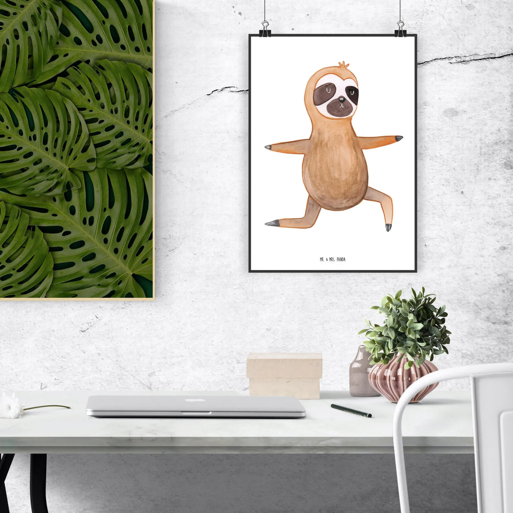 Poster sloth yoga Bild, Raumdekoration, Wandposter, Designposter, Kinderposter, Posterdruck, Wanddekoration, Wanddeko, Küchenposter, Wanddeko Bild, Poster, Kunstdruck, Mr. & Mrs. Panda Poster, Handgemaltes Poster, Faultier, Faultier Geschenk, Faultier Deko, Faultiere, Atmung, Krieger, Yoga, Yogaübungen, faul, Lieblingstier, Namaste, Gelassenheit, Entspannung, Meditation
