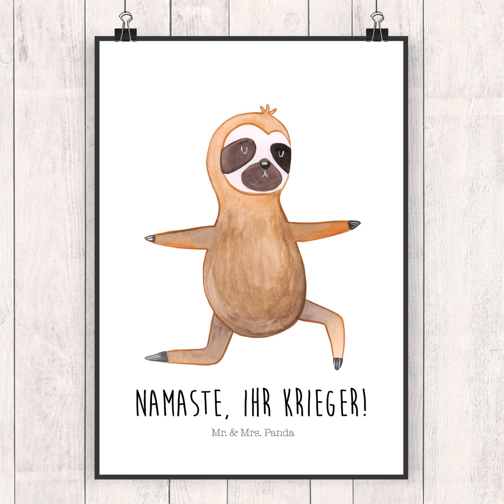 Poster sloth yoga Bild, Raumdekoration, Wandposter, Designposter, Kinderposter, Posterdruck, Wanddekoration, Wanddeko, Küchenposter, Wanddeko Bild, Poster, Kunstdruck, Mr. & Mrs. Panda Poster, Handgemaltes Poster, Faultier, Faultier Geschenk, Faultier Deko, Faultiere, Atmung, Krieger, Yoga, Yogaübungen, faul, Lieblingstier, Namaste, Gelassenheit, Entspannung, Meditation