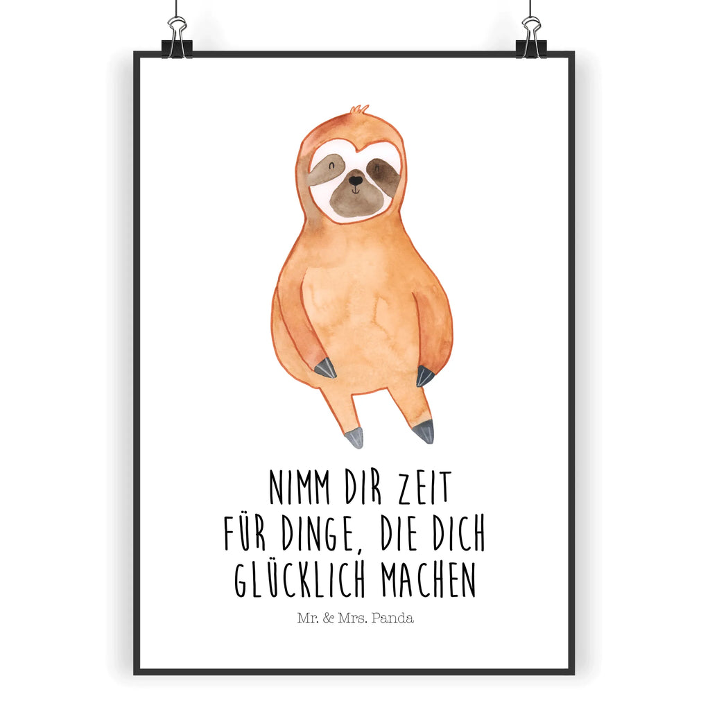 Poster Faultier Zufrieden Wandschmuck, Wanddekoration, Designposter, Bild, drucke, kunstposter, Wanddeko Bild, Wandposter, Plakat, wandkunst, Poster, wanddeko, wanddruck, Wandbild, Posterdruck, grafikposter, Deko Bild, kunstdruck poster, Bild für Wand, kunst für die wand, Mr. & Mrs. Panda Poster, Kunstdruck, Faultier Deko, Faultier, Faultier Geschenk, Lieblingstier, Zufrieden, Relaxen, Ruhe, Happy, glücklich, Zufriedenheit, Frieden, Glück, Pause, Faultiere, faul, Gelassenheit