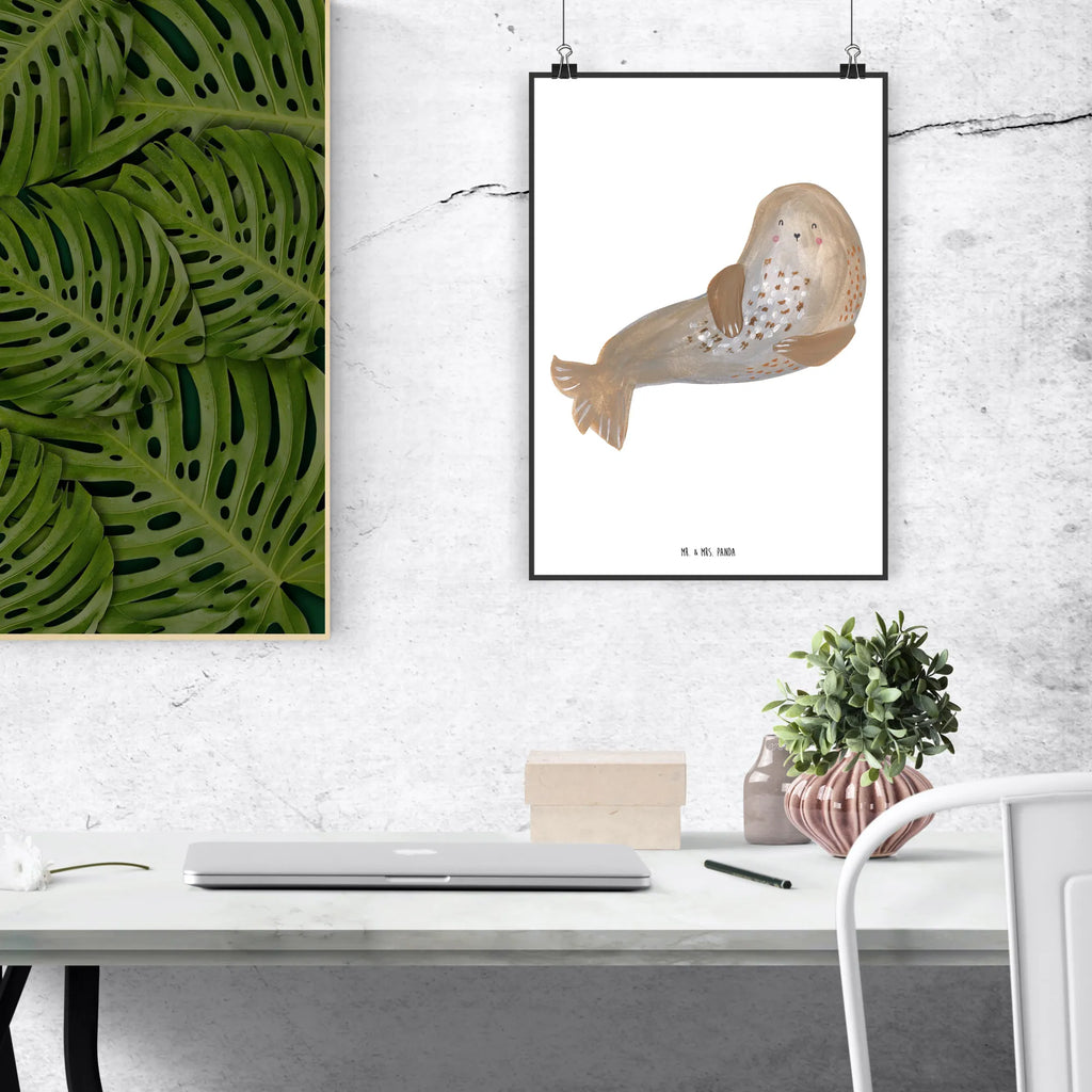 Poster seal Laugh Posterdruck, Deko Bild, Wandbild, Plakat, Wanddeko Bild, kunst für die wand, Mr. & Mrs. Panda Poster, Poster, wanddruck, Wandschmuck, grafikposter, Wanddekoration, kunstposter, Wandposter, drucke, wandkunst, wanddeko, kunstdruck poster, Bild, Designposter, Bild für Wand, Kunstdruck, Gute Laune, Tiermotive, Tiere, Lustige Sprüche, Meerestier, Ostsee, Robben, Strand, Robbe, Seehund, Nordsee