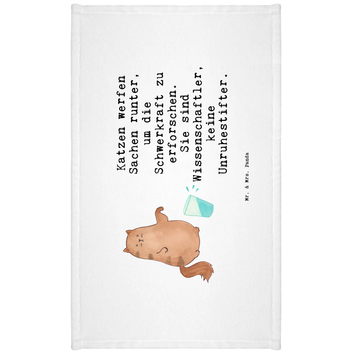 Handtuch Katze Wasserglas