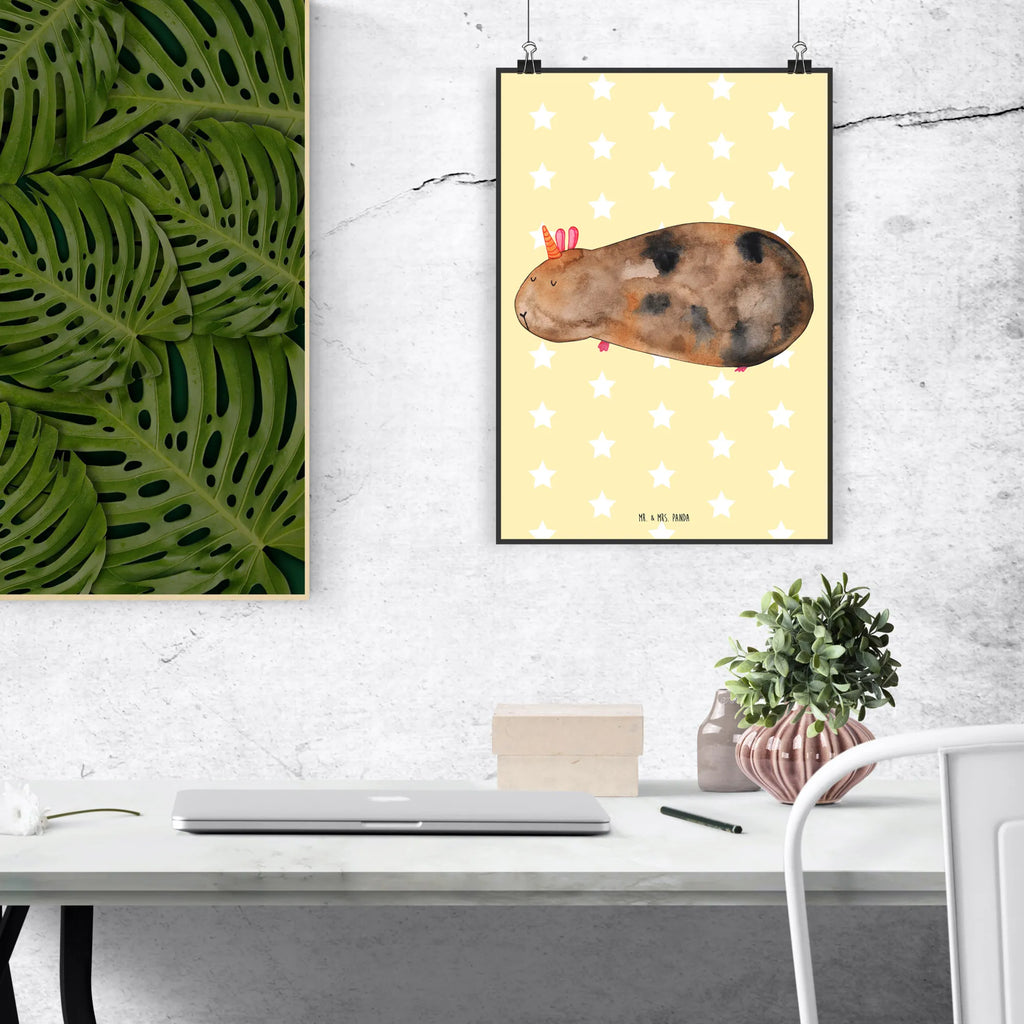 Poster unicorn Guinea pig Wandposter, Kunstdruck, Wanddeko, Raumdekoration, Handgemaltes Poster, Wanddekoration, Küchenposter, Posterdruck, Poster, Wanddeko Bild, Kinderposter, Bild, Designposter, Mr. & Mrs. Panda Poster, Einhorn, Einhörner, Einhorn Deko, Unicorn, Meericorn, Meerhörnchen, Meerschweinchen, Meerschwein