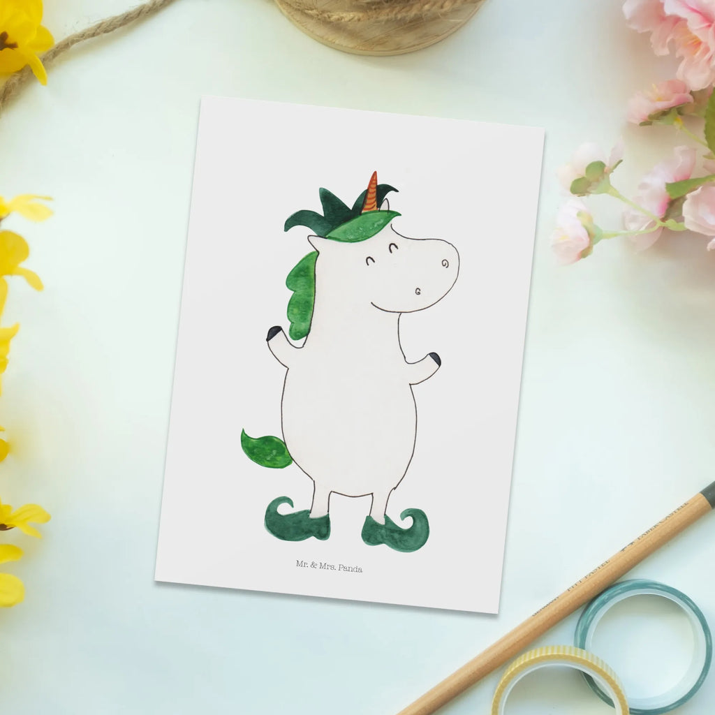 Postcard unicorn joker Postkarte, Grußkarte, Ansichtskarten, Geburtstagskarte, Dankeskarte, Karte, Einladungskarten Geburtstag, Geschenkkarte, Einladungskarte, Einladung Geburtstag, Einladung, Ansichtskarte, Einhorn, Einhörner, Einhorn Deko, Unicorn, Gaukler, Mittelalter, Kasper, Hofnarr