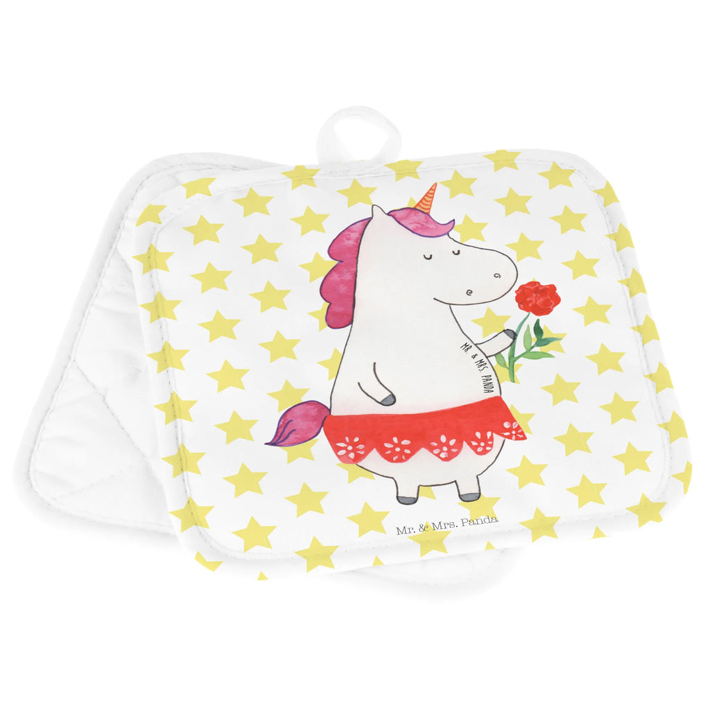 2-elementowy zestaw podkładek pod garnki jednorożec dama Jednorożec, jednorożce, dekoracje jednorożca, jednorożec