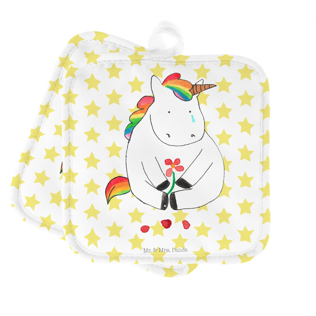 2er Set Topflappen  Einhorn Traurig Topfhandschuhe, Topflappen, Topfuntersetzer, Topflappen Set, Topflappen 2er Set, 2er Set Topflappen, topfhalter, Topflappenset, Einhörner, Einhorn Deko, Unicorn, Einhorn, Blume, Freunde, Glitzer, Liebe, Trösten. Freundschaft, Trauer, Grußkarte