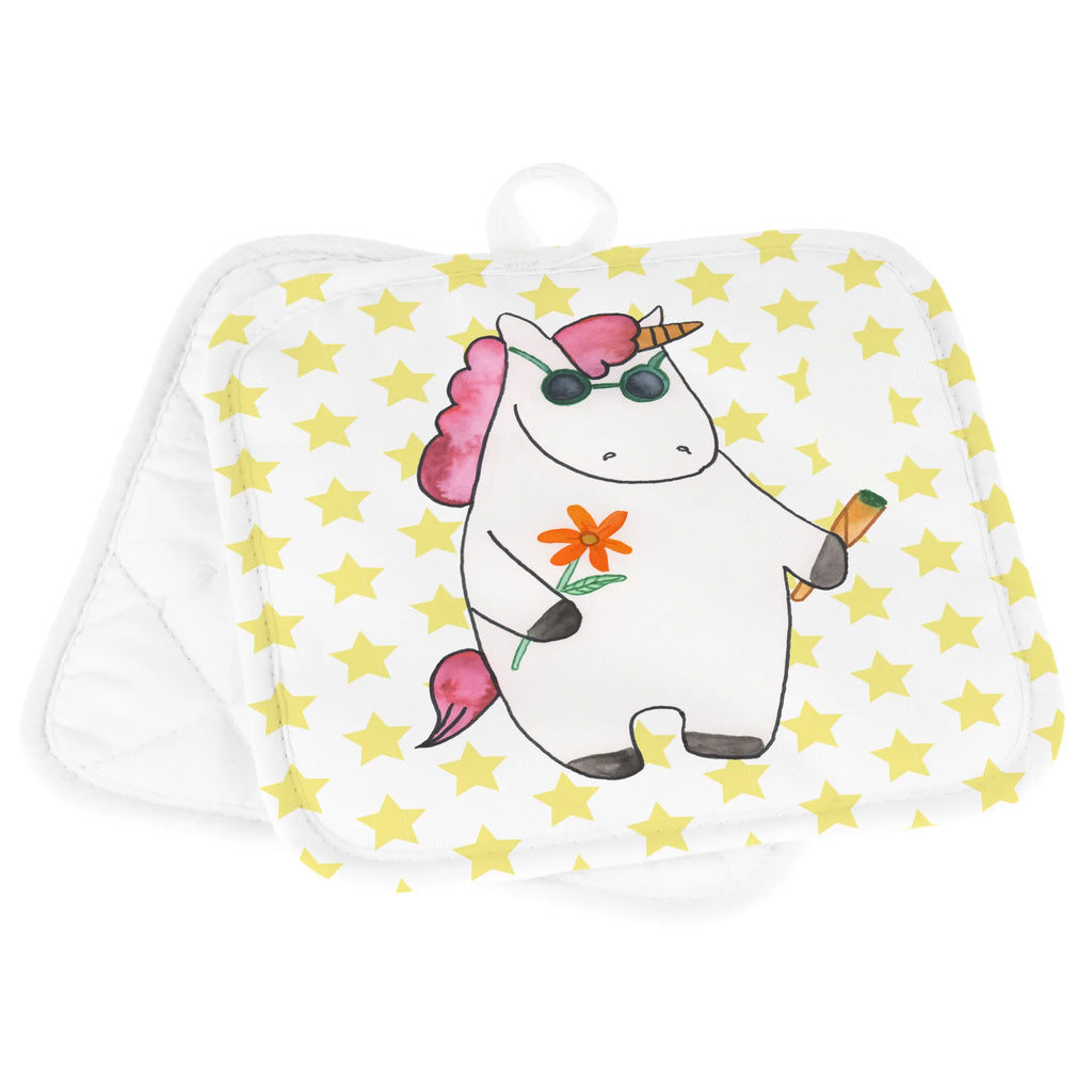 2-elementowy zestaw podkładek pod garnki Jednorożec Woodstock Topflappen, Topflappenset, Topflappen Set, Topfhandschuh, Topfhandschuhe, Topfuntersetzer, Ofenhandschuhe, Ofenhandschuh, Topflappen mit Spruch, Topflappen 2er Set, Topflappen lustig, Schöne Topflappen, Einhorn, Einhörner, Einhorn Deko, Unicorn, witzig, Alkohol, Party, Kiffen, Zigarette, Woodstock, Joint, Spaß. lustig