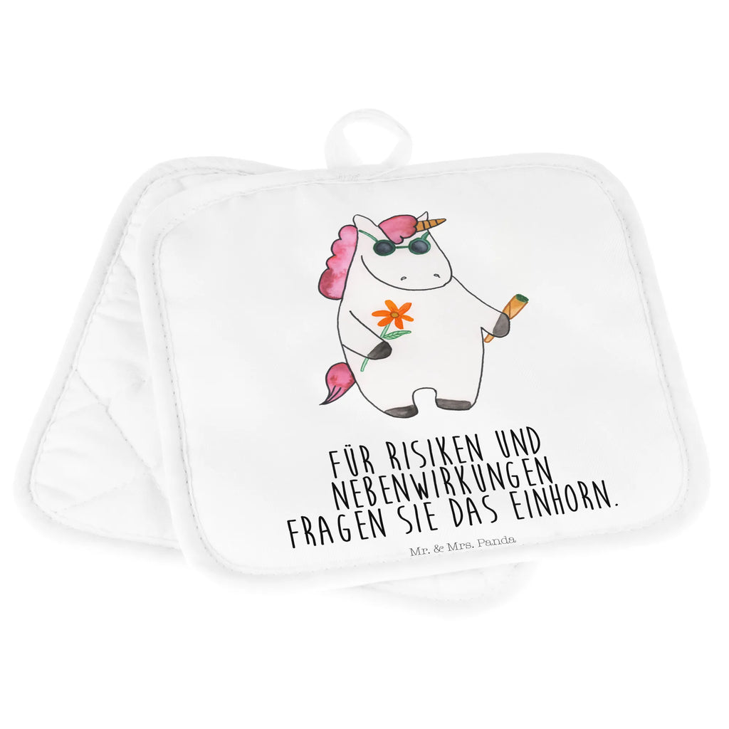 2-elementowy zestaw podkładek pod garnki Jednorożec Woodstock Topflappen, Topflappenset, Topflappen Set, Topfhandschuh, Topfhandschuhe, Topfuntersetzer, Ofenhandschuhe, Ofenhandschuh, Topflappen mit Spruch, Topflappen 2er Set, Topflappen lustig, Schöne Topflappen, Einhorn, Einhörner, Einhorn Deko, Unicorn, witzig, Alkohol, Party, Kiffen, Zigarette, Woodstock, Joint, Spaß. lustig