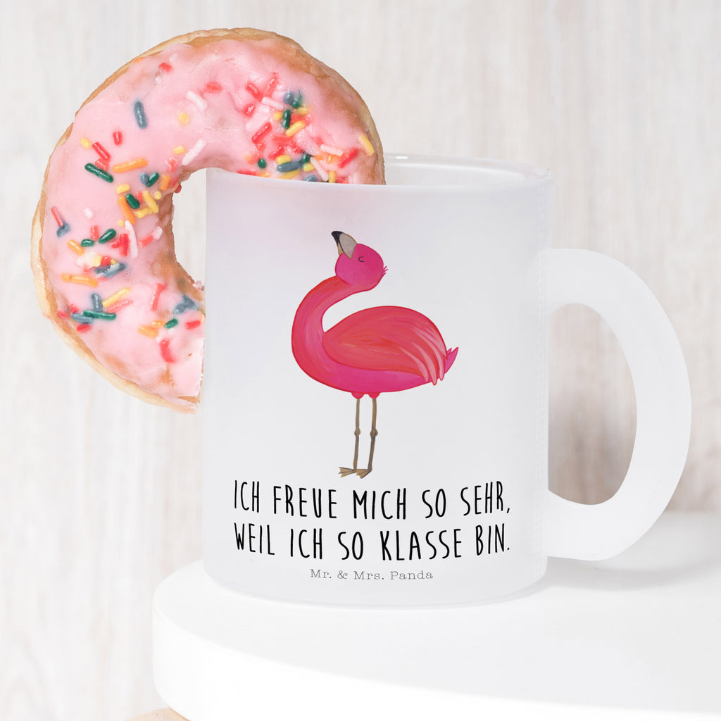 Teetasse Flamingo stolz Teetasse, Teeglas, Teebecher, Tasse mit Henkel, Tasse, Glas Teetasse, Teetasse aus Glas, Flamingo, stolz, Freude, Selbstliebe, Selbstakzeptanz, Freundin, beste Freundin, Tochter, Mama, Schwester