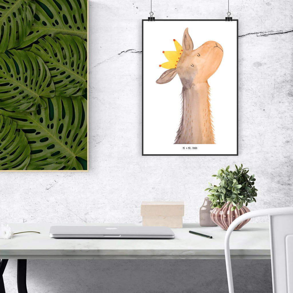 Poster llama head king drucke, Deko Bild, Wanddekoration, Wandschmuck, wanddeko, Plakat, Poster, Bild, kunst für die wand, Wandposter, kunstposter, Kunstdruck, Designposter, wanddruck, Mr. & Mrs. Panda Poster, kunstdruck poster, Wanddeko Bild, Bild für Wand, Posterdruck, grafikposter, Wandbild, wandkunst, Alpaka, Lama, Papa, Freundin, Kollegin, Chef, Abitur, Königin, Büro Kollege, Lamas, Mama, Abi, Vorgesetzter, König
