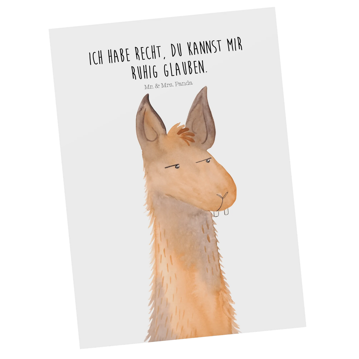 Postcard llama head Annoyed gift card, invitation card, Postcard, letter, postcards, gift, card, paper, invitation, Llama, llama, alpaca, trendy animal, lama, being annoyed, best friend, girlfriend, boss, being right, lamas, office life, office, partner, apprentice