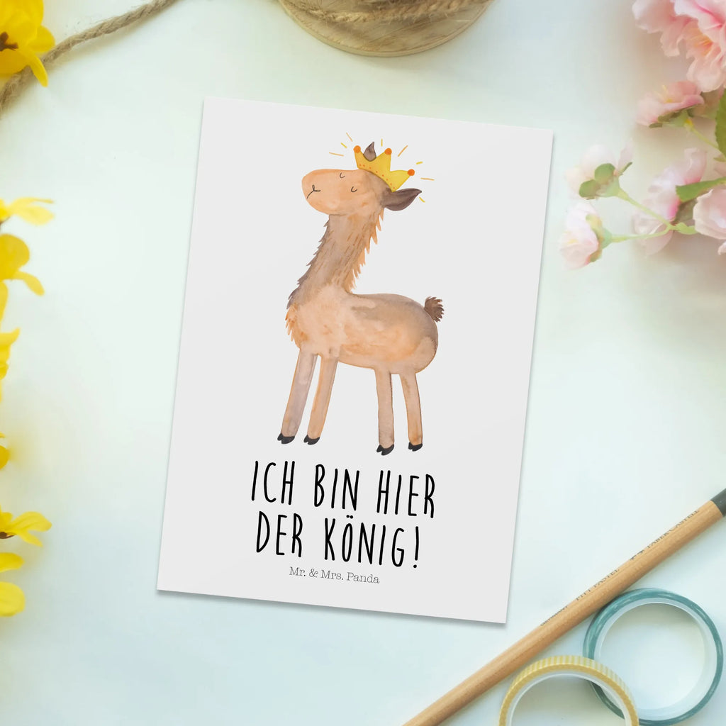 Postcard lama king Karte, Geschenkkarte, Ansichtskarten, Grußkarte, Einladungskarte, Einladung Geburtstag, Dankeskarte, Ansichtskarte, Einladungskarten Geburtstag, Geburtstagskarte, Einladung, Postkarte, Lama, Alpaka, Königin, Abitur, König, Büro Kollege, Freundin, Kollegin, Lamas, Vorgesetzter, Abi, Papa, Mama, Chef