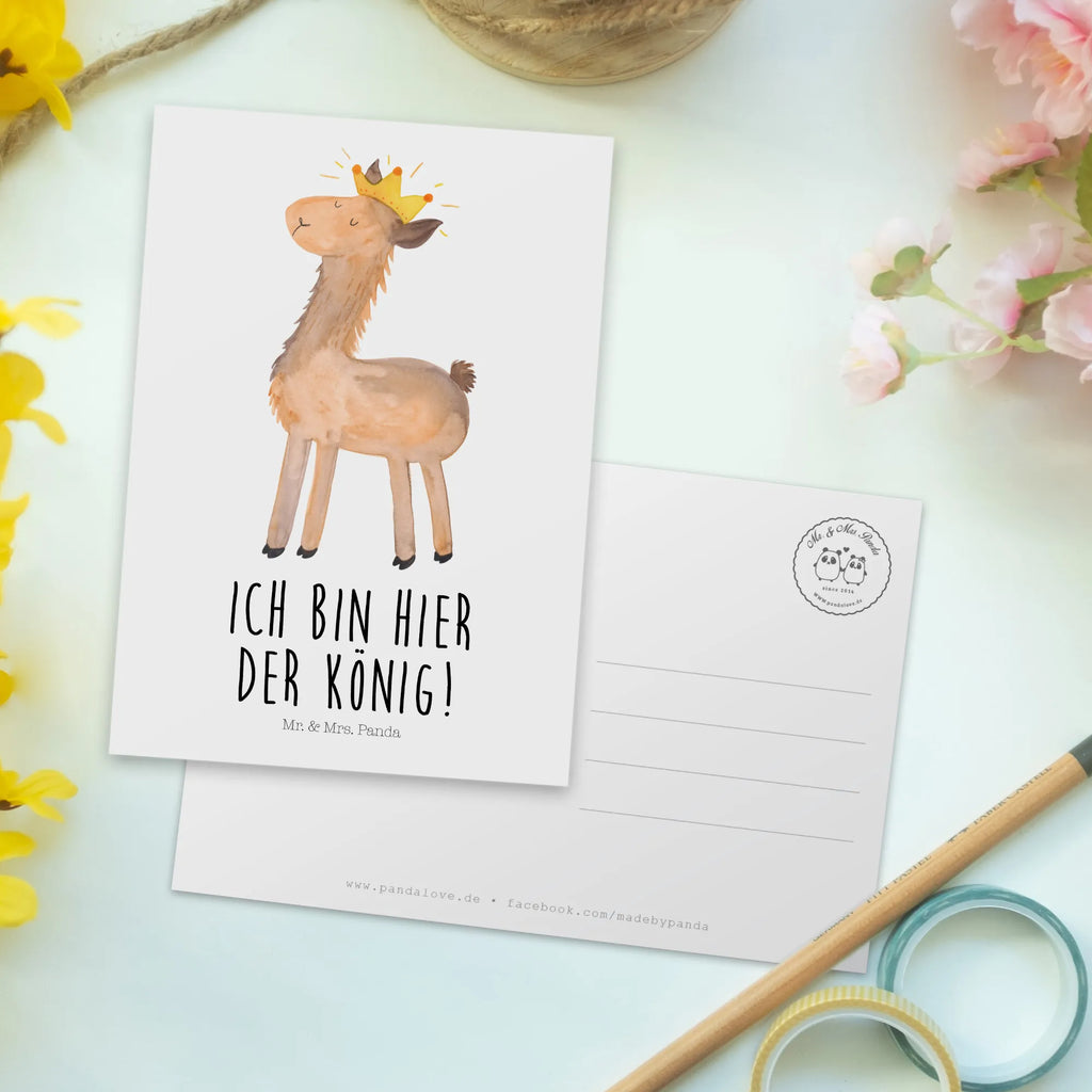 Postcard lama king Karte, Geschenkkarte, Ansichtskarten, Grußkarte, Einladungskarte, Einladung Geburtstag, Dankeskarte, Ansichtskarte, Einladungskarten Geburtstag, Geburtstagskarte, Einladung, Postkarte, Lama, Alpaka, Königin, Abitur, König, Büro Kollege, Freundin, Kollegin, Lamas, Vorgesetzter, Abi, Papa, Mama, Chef