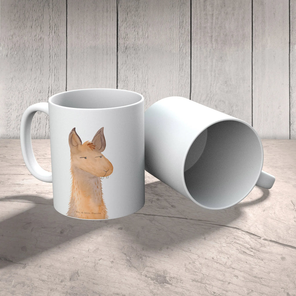 Tasse Lamakopf genervt Teetasse, Bürotasse, Tasse mit Zitaten, Porzellantasse, Keramiktasse, Tasse mit Motiven, Tasse, Geschenktasse, Kaffeetasse, Lama, Alpaka, Partnerin, Chefin, Büroalltag, Freundin, genervt sein, Büro, beste Freundin, Azubi, Lamas, Chef, Recht haben