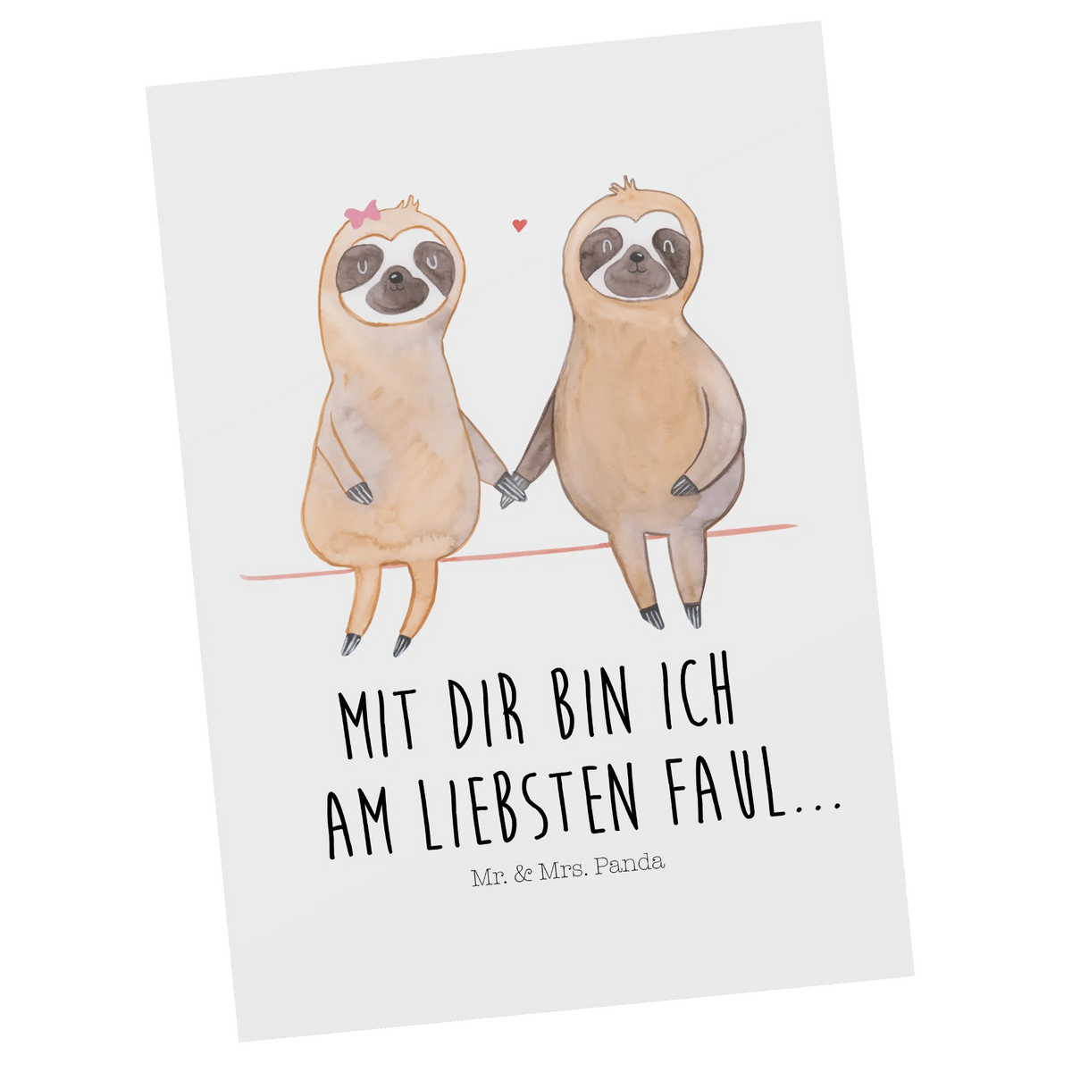 Postcard sloth pair trend animal, in love, relax, together, engaged, favourite animal, sloth love, sloth couple, lazy, lovers