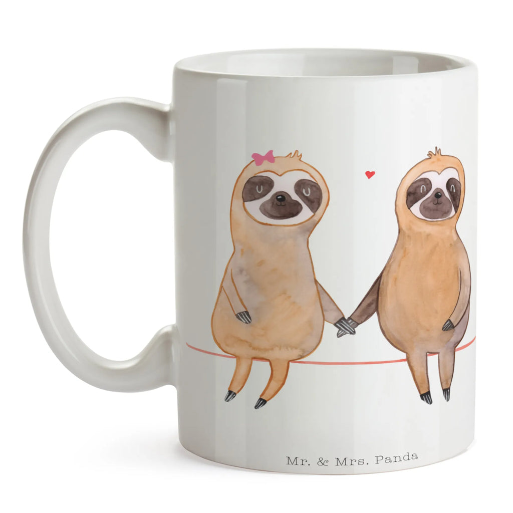 Tasse Faultier Pärchen Teetasse, Tasse, Keramiktasse, Geschenktasse, Porzellantasse, Tasse mit Motiven, Kaffeetasse, Tasse mit Zitaten, Bürotasse, Faultier, Faultier Geschenk, Faultier Deko, Faultierpärchen, Langsamkeit, faul, verliebt, Faultierliebe, Liebespaar, Faultiere, Liebe, Beziehung, gemeinsam, relaxen, Lieblingstier, Pärchen, verlobt