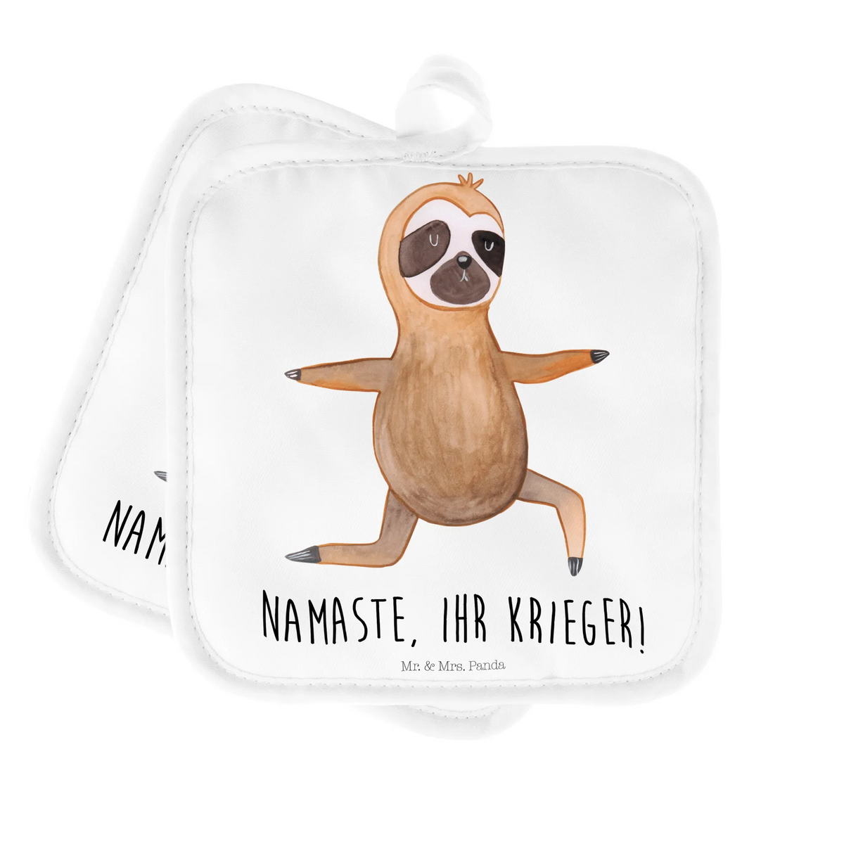 Pot holder sloth yoga trend animal, yoga exercises, warrior, lazy, favorite animal