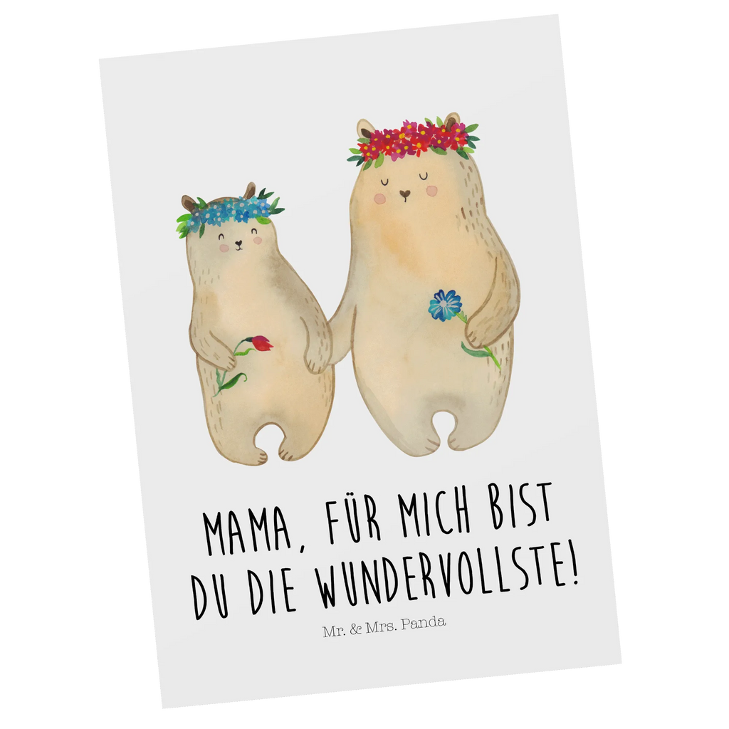 Postcard Bears with flower crown kunstkarte, Designkarte, spruchkarte, Grußkarte, Postkarten, einzelkarte, Motivkarte, bildkarte, Fotokarte, Ansichtskarten, Kunstkarten, Ansichtskarte, Postkarte, Familie, Papa, Schwester, Mama, Opa, Oma, Muttertag, Vatertag, Bruder, Tochter, Lieblingsmama, Töchter, Vorbild, Bären, Mutter, Mami, Weltbeste Mama, Bär, Beste Mutter, Mutti, Geschenk Mama. Muttertag, Kind, Family, Kinder, Lieblingsmensch