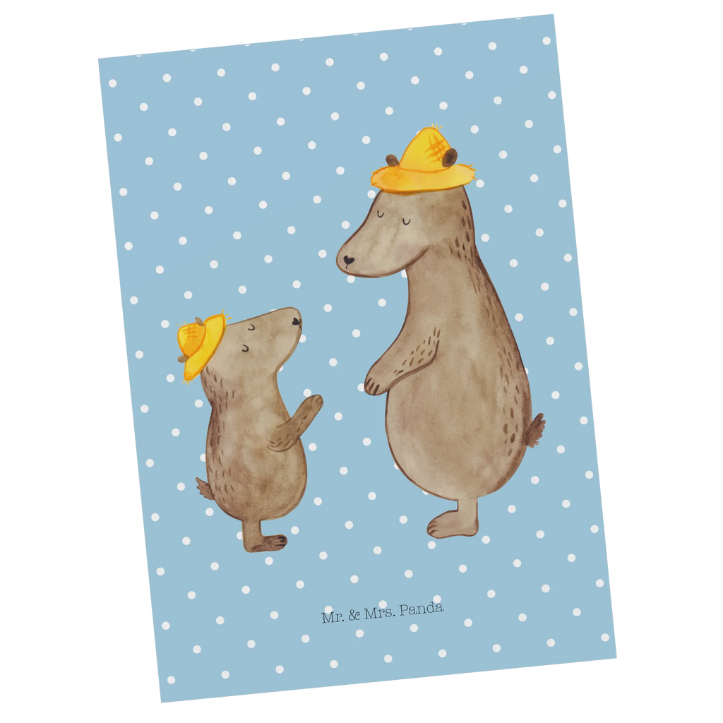 Pocztówka Niedźwiedzie z kapeluszami Designkarte, Motivkarte, Grußkarte, Fotokarte, Postkarte, Postkarten, Kunstkarten, bildkarte, einzelkarte, Ansichtskarte, spruchkarte, kunstkarte, Ansichtskarten, Opa, Familie, Muttertag, Mama, Schwester, Oma, Papa, Vatertag, Bruder, Paps, Papi, Bär, Vorbild, Bären, Söhne, Family, Kinder, Daddy, Lieblingsmensch, Kind, Vater-Sohn, Sohn, Dad, Vater