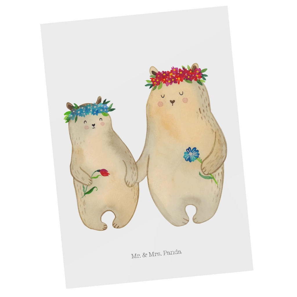 Postcard Bears with flower crown kunstkarte, Designkarte, spruchkarte, Grußkarte, Postkarten, einzelkarte, Motivkarte, bildkarte, Fotokarte, Ansichtskarten, Kunstkarten, Ansichtskarte, Postkarte, Familie, Papa, Schwester, Mama, Opa, Oma, Muttertag, Vatertag, Bruder, Tochter, Lieblingsmama, Töchter, Vorbild, Bären, Mutter, Mami, Weltbeste Mama, Bär, Beste Mutter, Mutti, Geschenk Mama. Muttertag, Kind, Family, Kinder, Lieblingsmensch