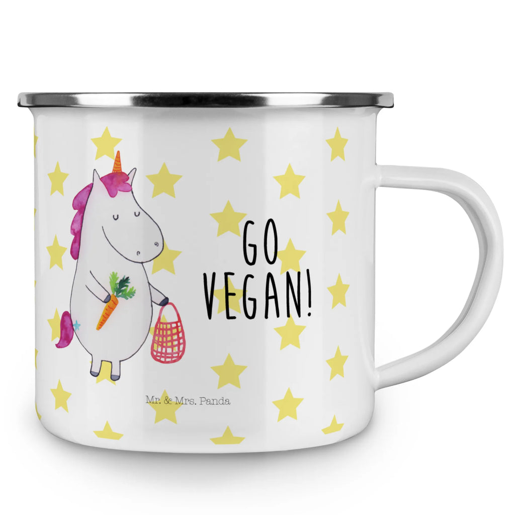 Kempingowy kubek emaliowany Jednorożec Wegański Jednorożec, jednorożce, dekoracje jednorożca, jednorożec
