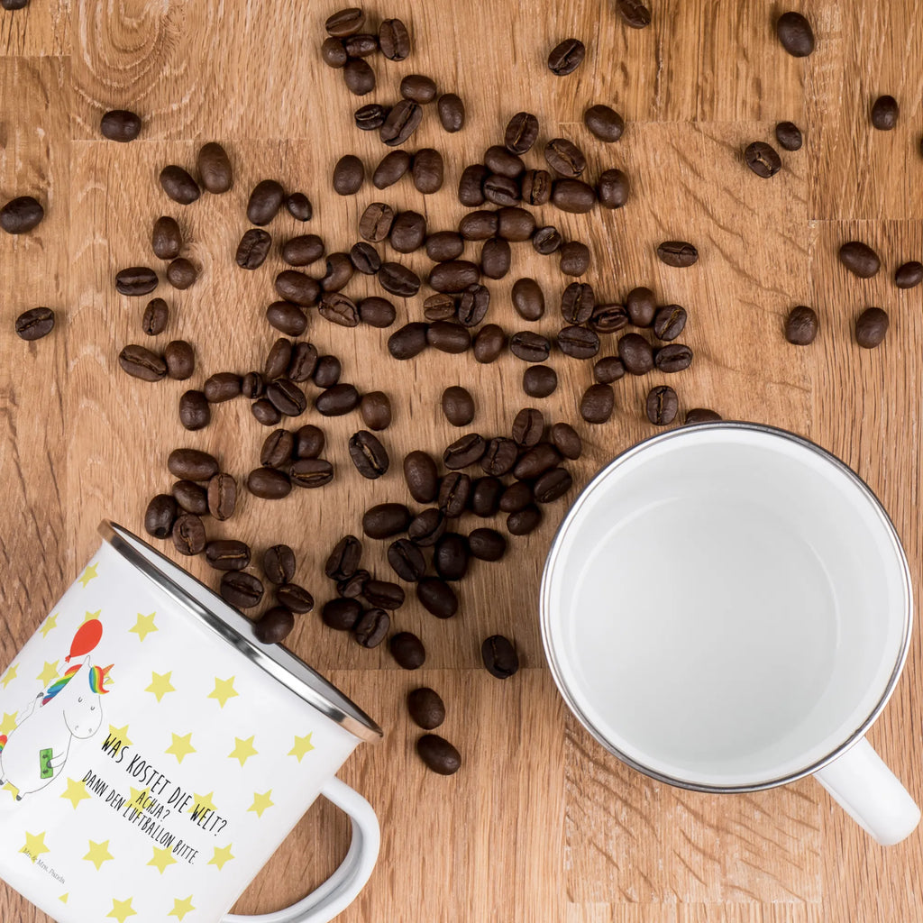 Kempingowy kubek emaliowany Jednorożec Balon Teetasse, wandertasse, reisetasse, Tasse Emaille, Metalltasse, Kaffeebecher, wanderbecher, Teebecher, Blechtasse, Campingtasse, Pott, becher emaille, Emailletasse, metallbecher, emaillebecher, Emaille Tasse, Becher, Reisebecher, blechbecher, Kaffeetasse, Trinkbecher, Emaille Becher, Tasse, Campingbecher, Unicorn, Einhorn, Einhörner, Einhorn Deko, Freundin, Geschenk, Freude, Geld, Lebenslust, Luftballon