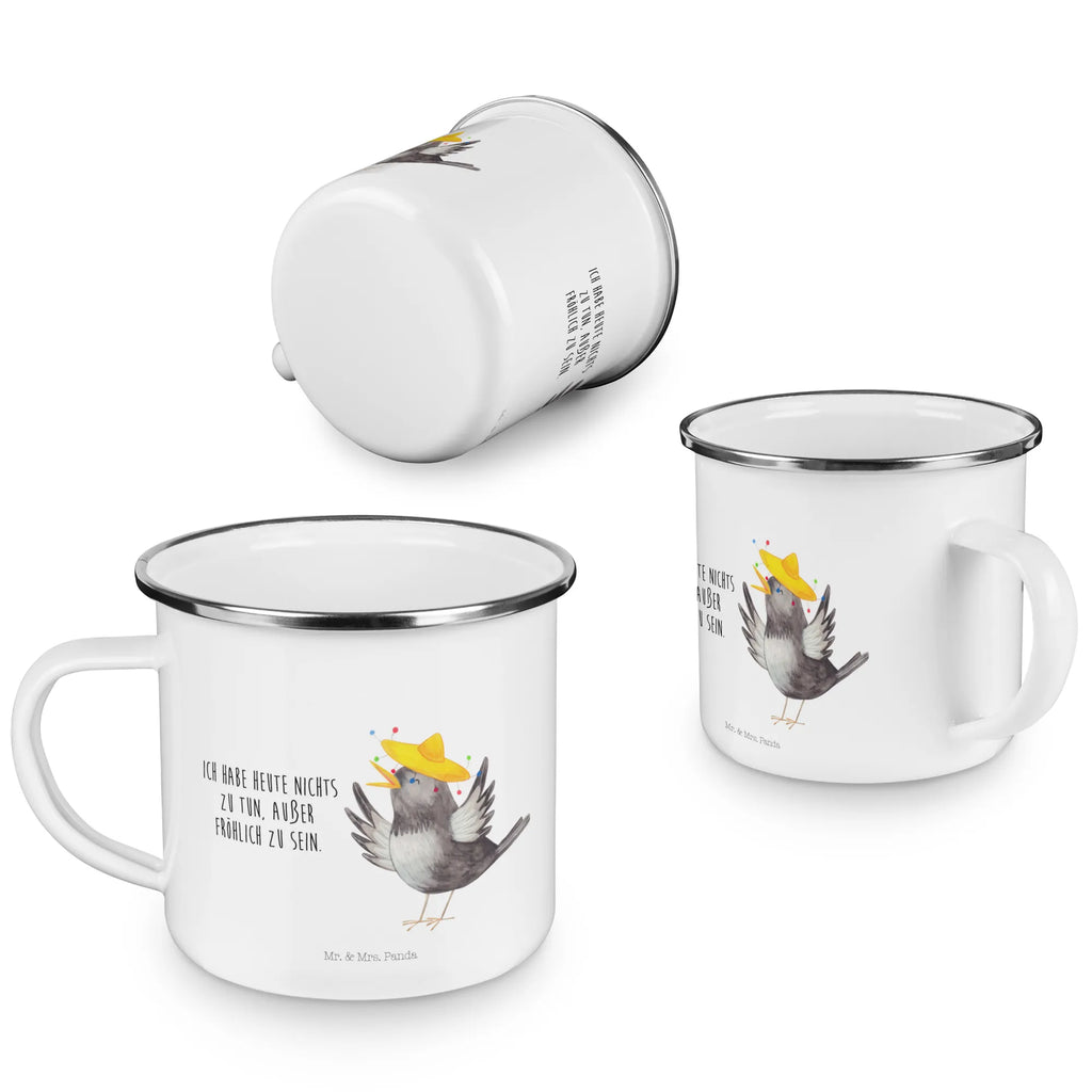 Enamel camping mug Crow sombrero wandertasse, Metalltasse, Blechtasse, Tasse Emaille, Teebecher, Reisebecher, Kaffeebecher, Campingbecher, Emaille Tasse, wanderbecher, blechbecher, Trinkbecher, Becher, reisetasse, metallbecher, Teetasse, Emaille Becher, Campingtasse, becher emaille, Kaffeetasse, Emailletasse, emaillebecher, Pott, Tasse, Lustige Sprüche, Tiere, Tiermotive, Gute Laune, Vogel, Motivation, Vögel, Fröhlich sein, Elster, Glück Spruch, glücklich sein, Spruch Positiv, Rabe, Froh