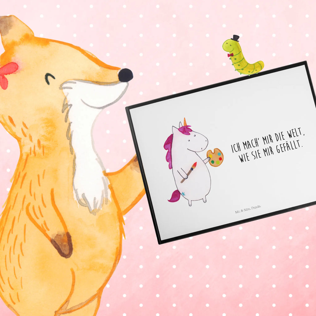 Schreibtischunterlage Einhorn Künstler Schreibwaren, Büroartikel, Schreibtischauflage, Schreibunterlage, Schreibtischunterlage Groß, Bürobedarf, Schreibtisch Unterlagen, Einhorn, Einhörner, Einhorn Deko, Unicorn, Pinsel, Maler, Farbe, Zeichnen, Geschenk, Welt, Englisch, Künstler, Malen, Artist, Stift