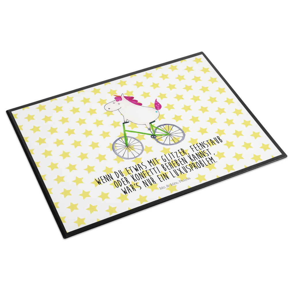 Desk pad unicorn cyclist children, girl, Desk pad, office, underlay, desk, unicorn, unicorns, bike, cyclist gift, fairy dust, luxury problem, present, grief, confetti, love affliction, wheel, cycling