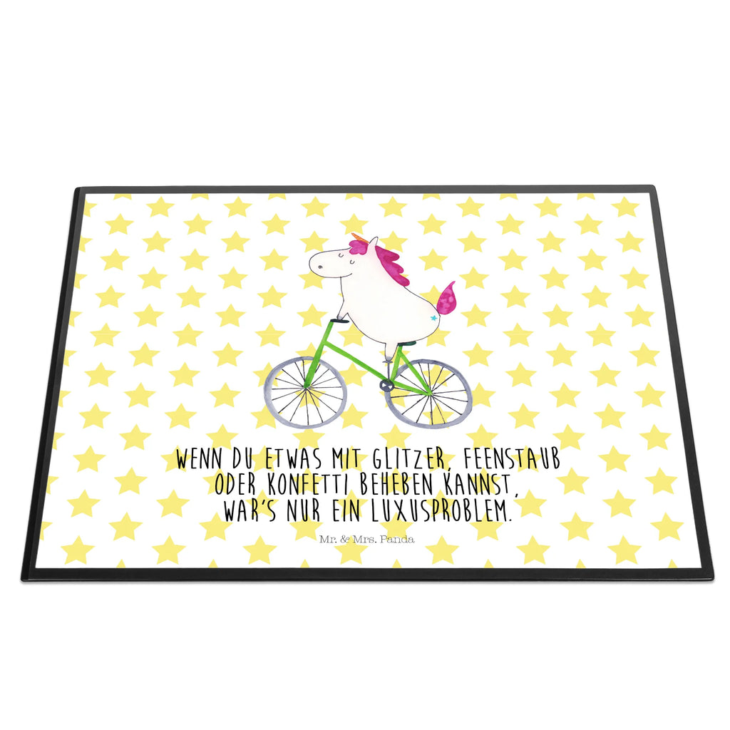 Desk pad unicorn cyclist children, girl, Desk pad, office, underlay, desk, unicorn, unicorns, bike, cyclist gift, fairy dust, luxury problem, present, grief, confetti, love affliction, wheel, cycling