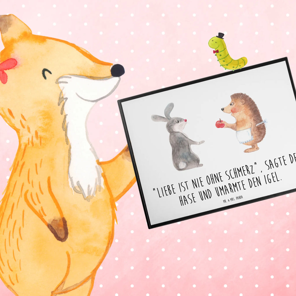 Schreibtischunterlage Liebe ist nie ohne Schmerz Schreibwaren, Bürobedarf, Schreibtisch Unterlagen, Schreibtischunterlage Groß, Schreibtischauflage, Büroartikel, Schreibunterlage, Tiermotive, Gute Laune, lustige Sprüche, Tiere, Liebe Spruch, Trösten, Herzschmerz, Trennungsschmerz, Igel, Spruch romantisch, Hase, Liebeskummer Geschenk, Igel und Hase