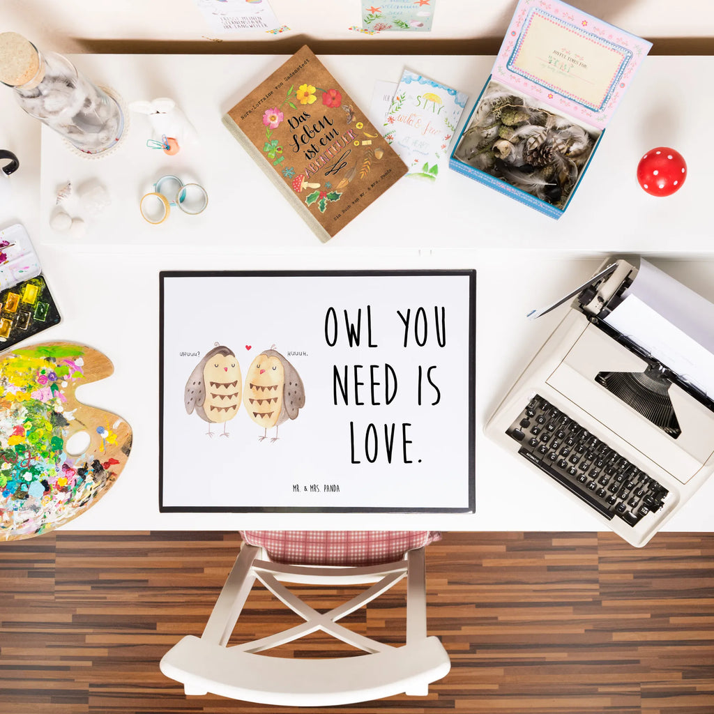 Schreibtischunterlage Eulen Liebe Schreibtischunterlage Groß, Schreibunterlage, Bürobedarf, Büroartikel, Schreibwaren, Schreibtisch Unterlagen, Schreibtischauflage, Eule, Wortspiel lustig, Owl, Hochzeit Spruch, Eule Deko, Liebe Spruch, All you need is love, Freund, Freundin Geschenk, Liebe