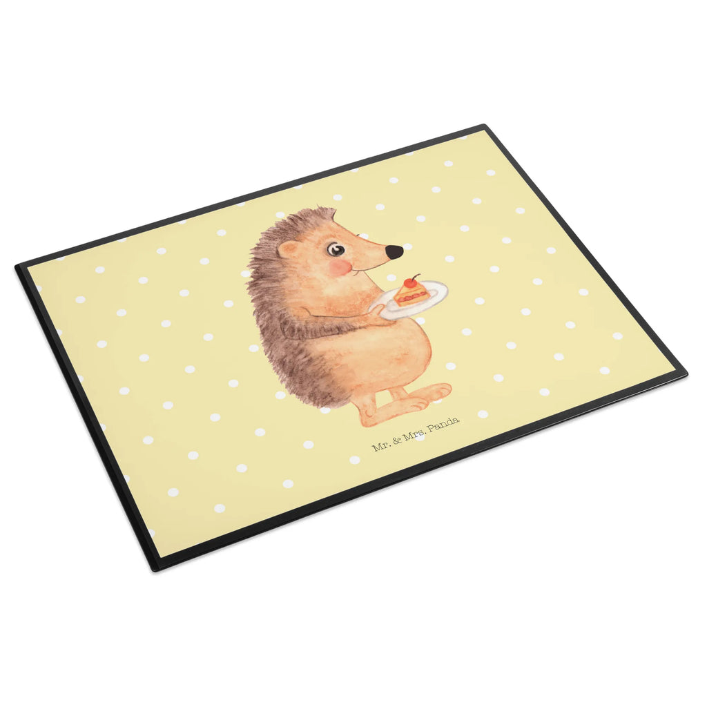 Desk pad Hedgehog piece of cake girl, children, desk, underlay, Desk pad, office, small animals, cute, funny, cute animal motives, hand drawn, small world, funny sayings, good mood, happy, gifts, gift ideas, special gifts, animal lover, card, hedgehog, baking gift, invitation party, cake, birthday cake, bake cake, food saying