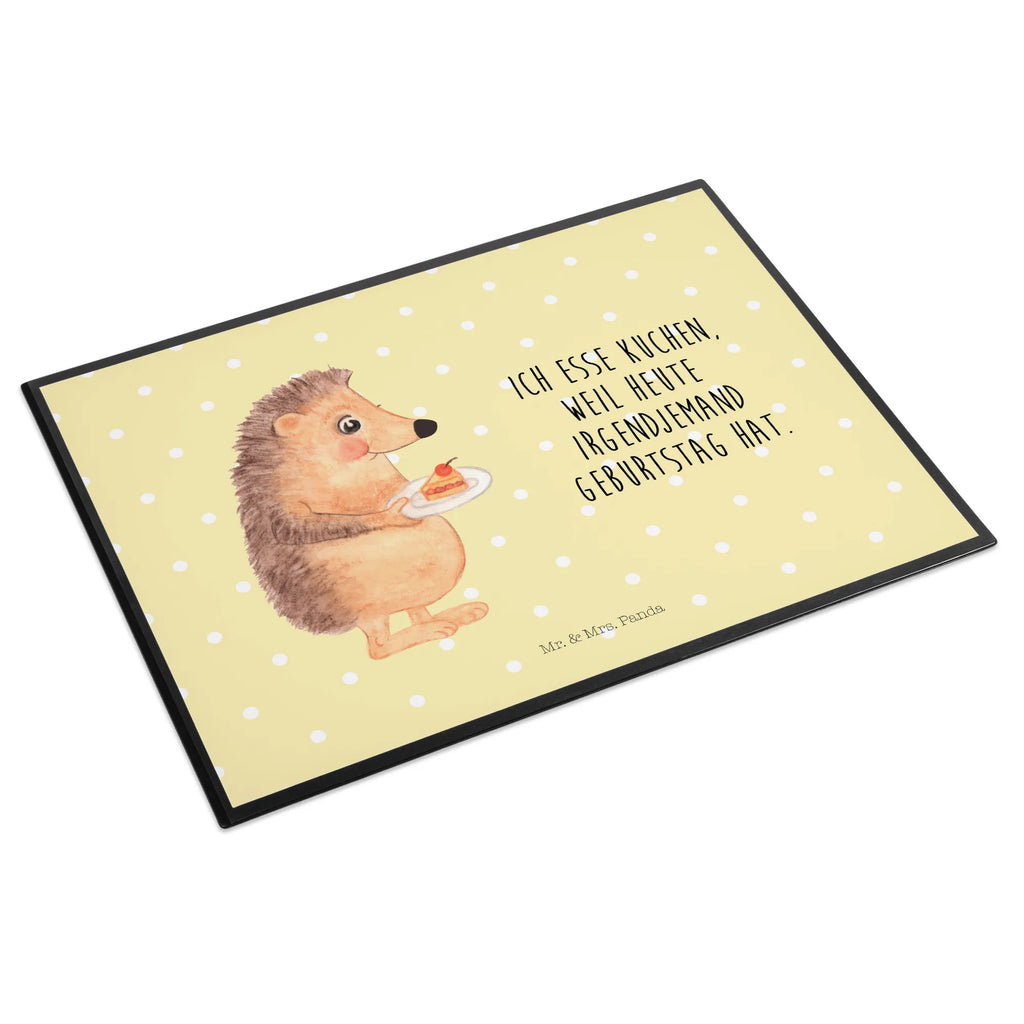 Desk pad Hedgehog piece of cake girl, children, desk, underlay, Desk pad, office, small animals, cute, funny, cute animal motives, hand drawn, small world, funny sayings, good mood, happy, gifts, gift ideas, special gifts, animal lover, card, hedgehog, baking gift, invitation party, cake, birthday cake, bake cake, food saying