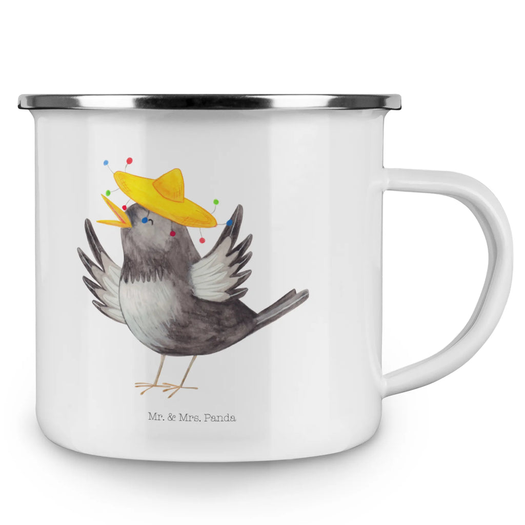 Enamel camping mug Crow sombrero wandertasse, Metalltasse, Blechtasse, Tasse Emaille, Teebecher, Reisebecher, Kaffeebecher, Campingbecher, Emaille Tasse, wanderbecher, blechbecher, Trinkbecher, Becher, reisetasse, metallbecher, Teetasse, Emaille Becher, Campingtasse, becher emaille, Kaffeetasse, Emailletasse, emaillebecher, Pott, Tasse, Lustige Sprüche, Tiere, Tiermotive, Gute Laune, Vogel, Motivation, Vögel, Fröhlich sein, Elster, Glück Spruch, glücklich sein, Spruch Positiv, Rabe, Froh