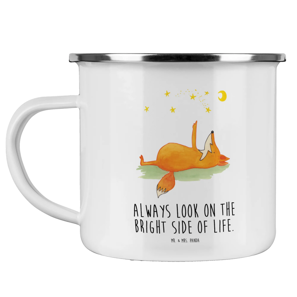 Enamel camping mug Fox Stars animal lover, foxes, forest wildlife, clever as a fox, words of consolation, Romance, Saying positive, Saying beautiful