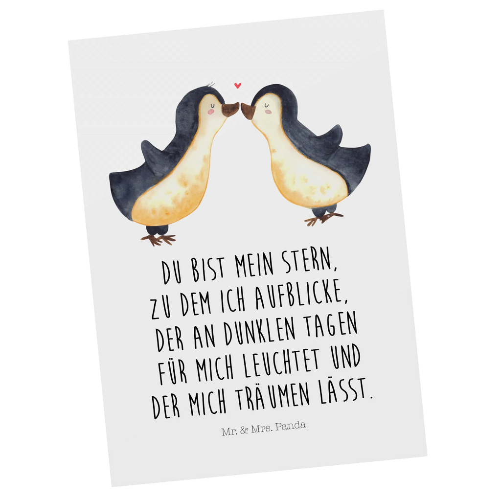 Pocztówka Pingwin Miłość Miłość, partner, przyjaciel, przyjaciółka, mąż, żona, wesele, zaręczyny, prośba o rękę, prezent miłosny, rocznica, dzień ślubu