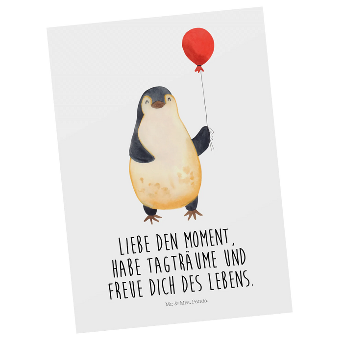 Pocztówka pingwin balon