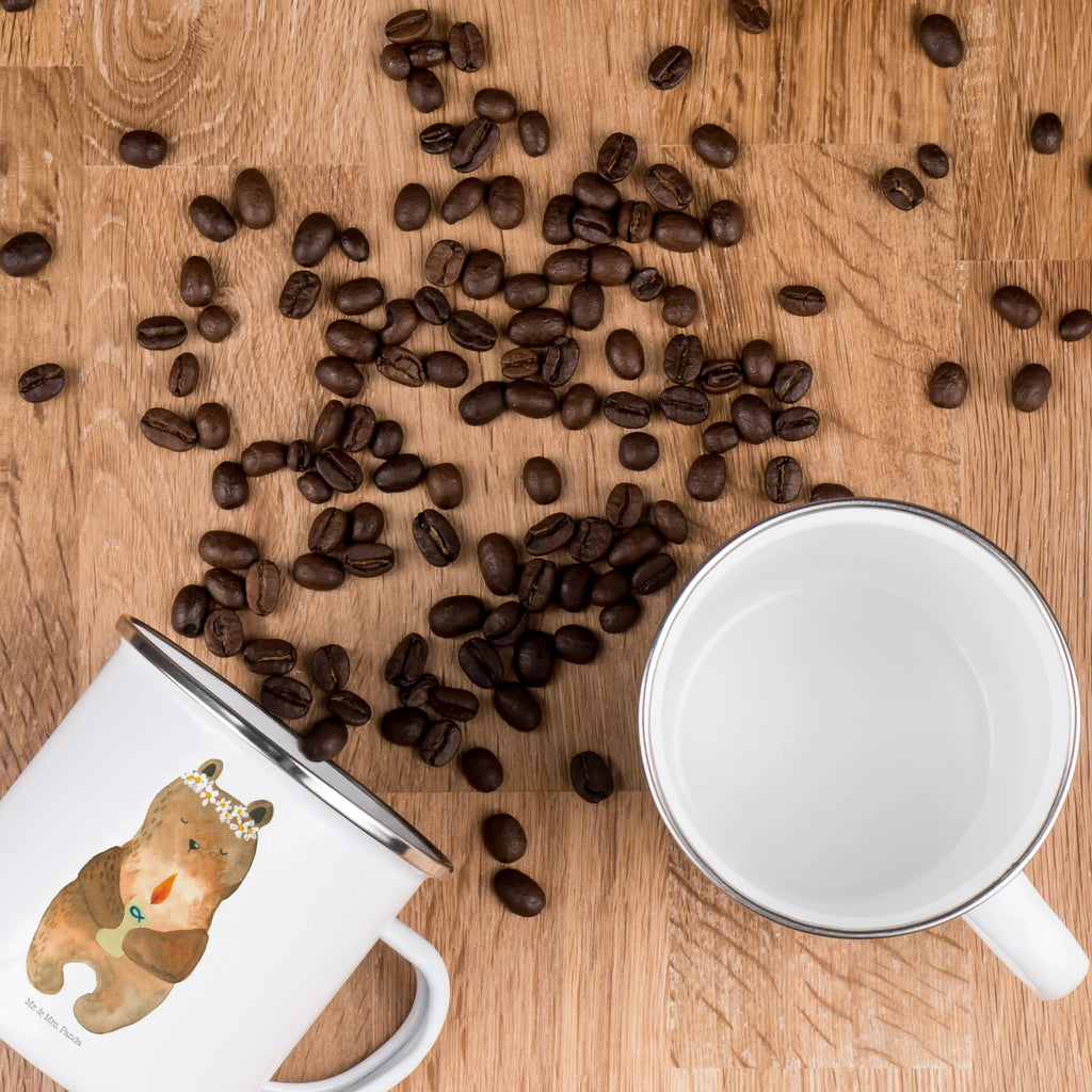 Kempingowy kubek emaliowany Niedźwiedź Komunia Teebecher, Emailletasse, Tasse, emaillebecher, Trinkbecher, Metalltasse, becher emaille, Pott, metallbecher, Becher, Kaffeetasse, blechbecher, Tasse Emaille, Emaille Tasse, Campingtasse, Teetasse, Kaffeebecher, Emaille Becher, Reisebecher, wandertasse, wanderbecher, Campingbecher, reisetasse, Blechtasse, Teddy, Bär, Teddybär, Katholisch, Gottes Segen, Kommunion, Taufkerze