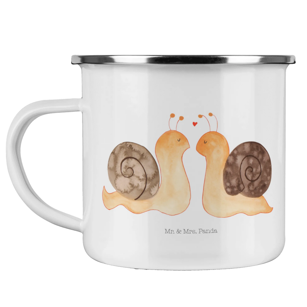 Kempingowy kubek emaliowany Miłość ślimaków Miłość, partner, przyjaciel, przyjaciółka, mąż, żona, wesele, zaręczyny, prośba o rękę, prezent miłosny, rocznica, dzień ślubu