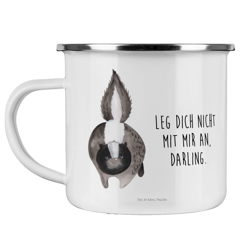 Kempingowy kubek emaliowany skunks atak Metalltasse, Emailletasse, Campingbecher, Trinkbecher, Teebecher, Emaille Tasse, Teetasse, reisetasse, Campingtasse, Tasse Emaille, wanderbecher, Emaille Becher, Kaffeebecher, Tasse, Pott, wandertasse, Becher, metallbecher, Blechtasse, becher emaille, emaillebecher, Reisebecher, blechbecher, Kaffeetasse, Stinktier, Skunk, Stinki, Drohung, Raubtier, Stinker, wütend, Wildtier