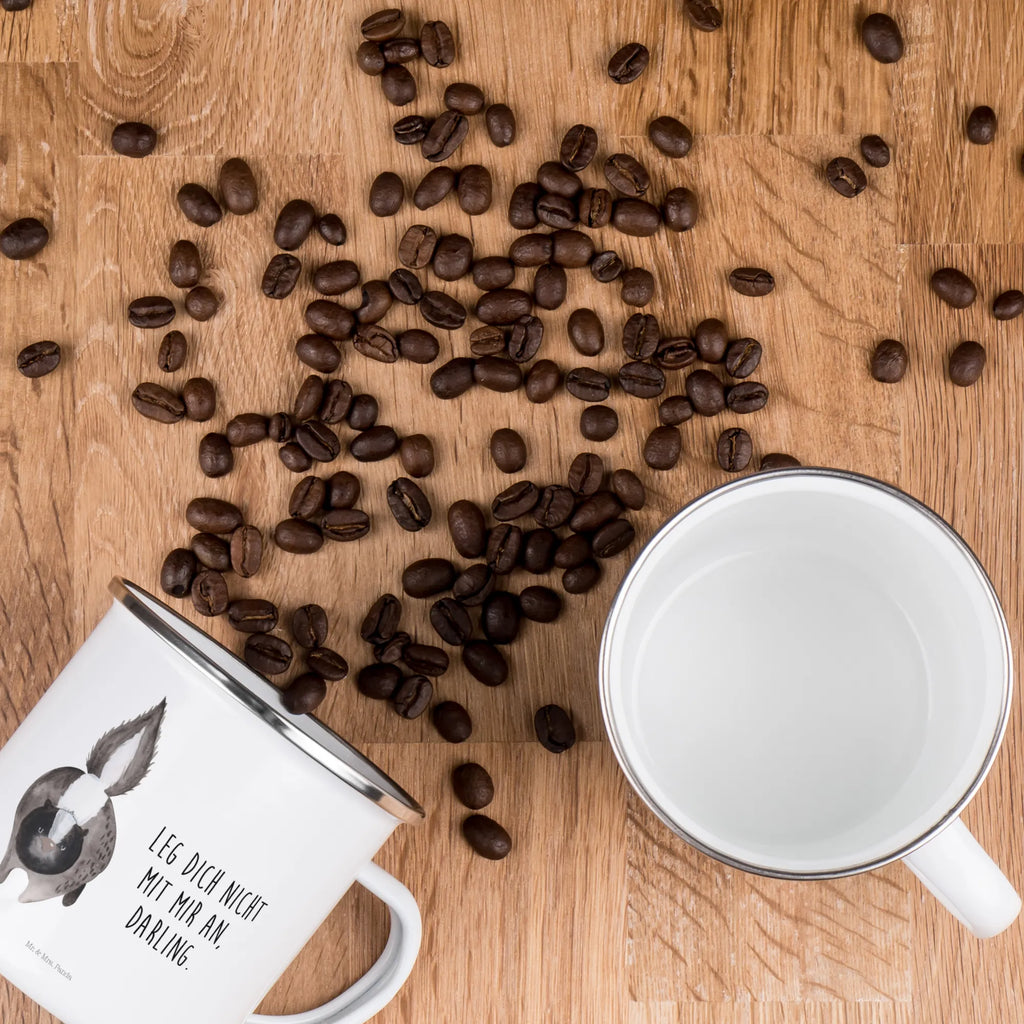 Kempingowy kubek emaliowany skunks atak Metalltasse, Emailletasse, Campingbecher, Trinkbecher, Teebecher, Emaille Tasse, Teetasse, reisetasse, Campingtasse, Tasse Emaille, wanderbecher, Emaille Becher, Kaffeebecher, Tasse, Pott, wandertasse, Becher, metallbecher, Blechtasse, becher emaille, emaillebecher, Reisebecher, blechbecher, Kaffeetasse, Stinktier, Skunk, Stinki, Drohung, Raubtier, Stinker, wütend, Wildtier